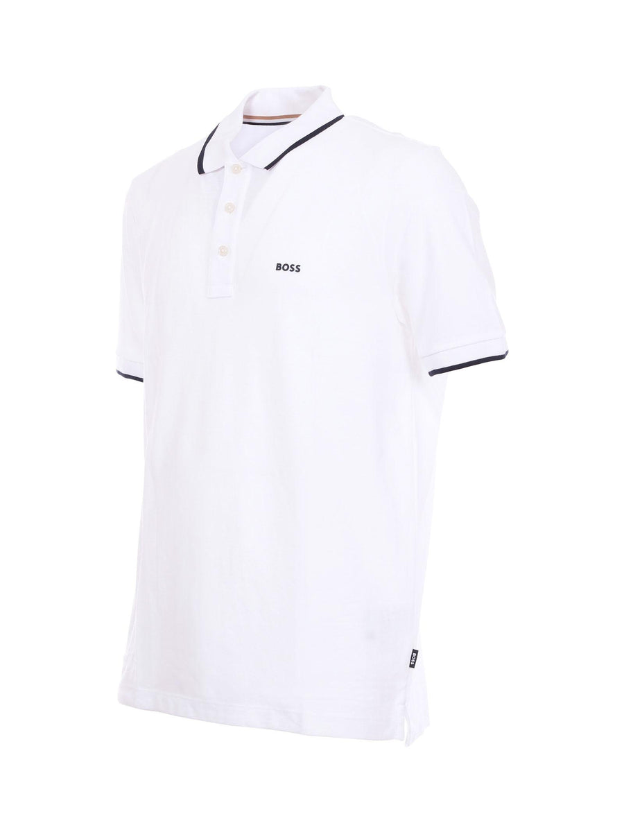 Polo in piquè Boss bianca 50494697 101 Boss 