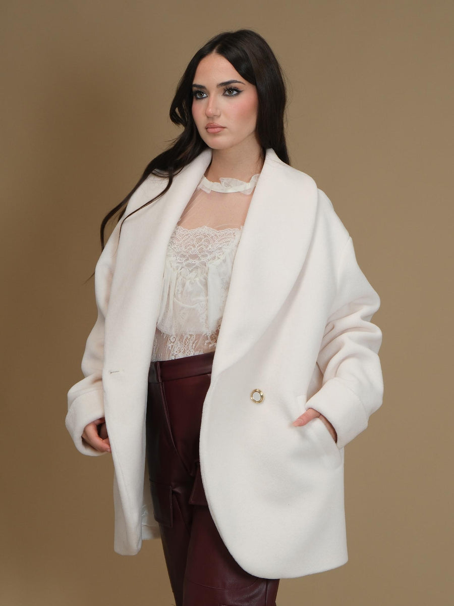 Cappotto over doppiopetto Silence Limited latte SD5047 MILK Silence Limited 