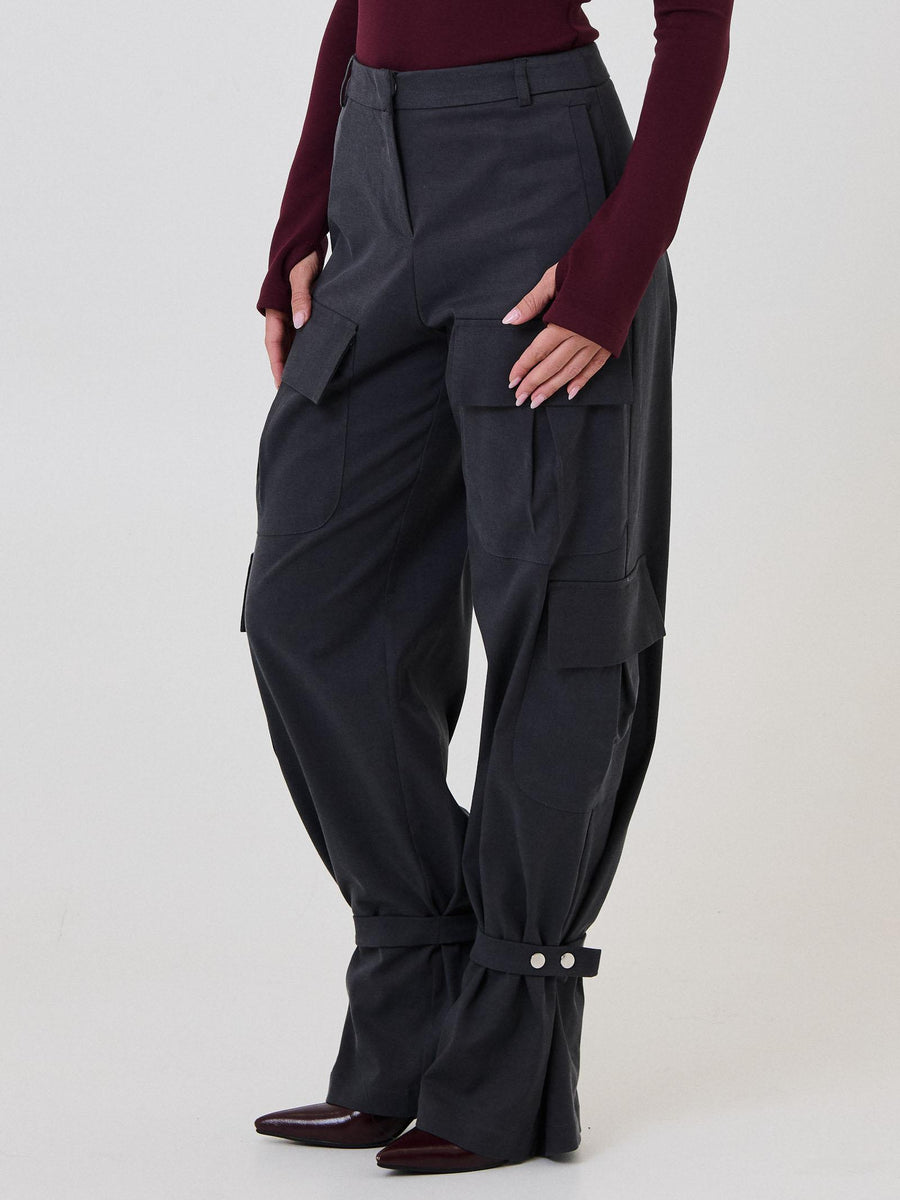 Pantalone cargo Silence Limited grigio con coulisse sul fondo SD2015MAD GRAPHITE Silence Limited 