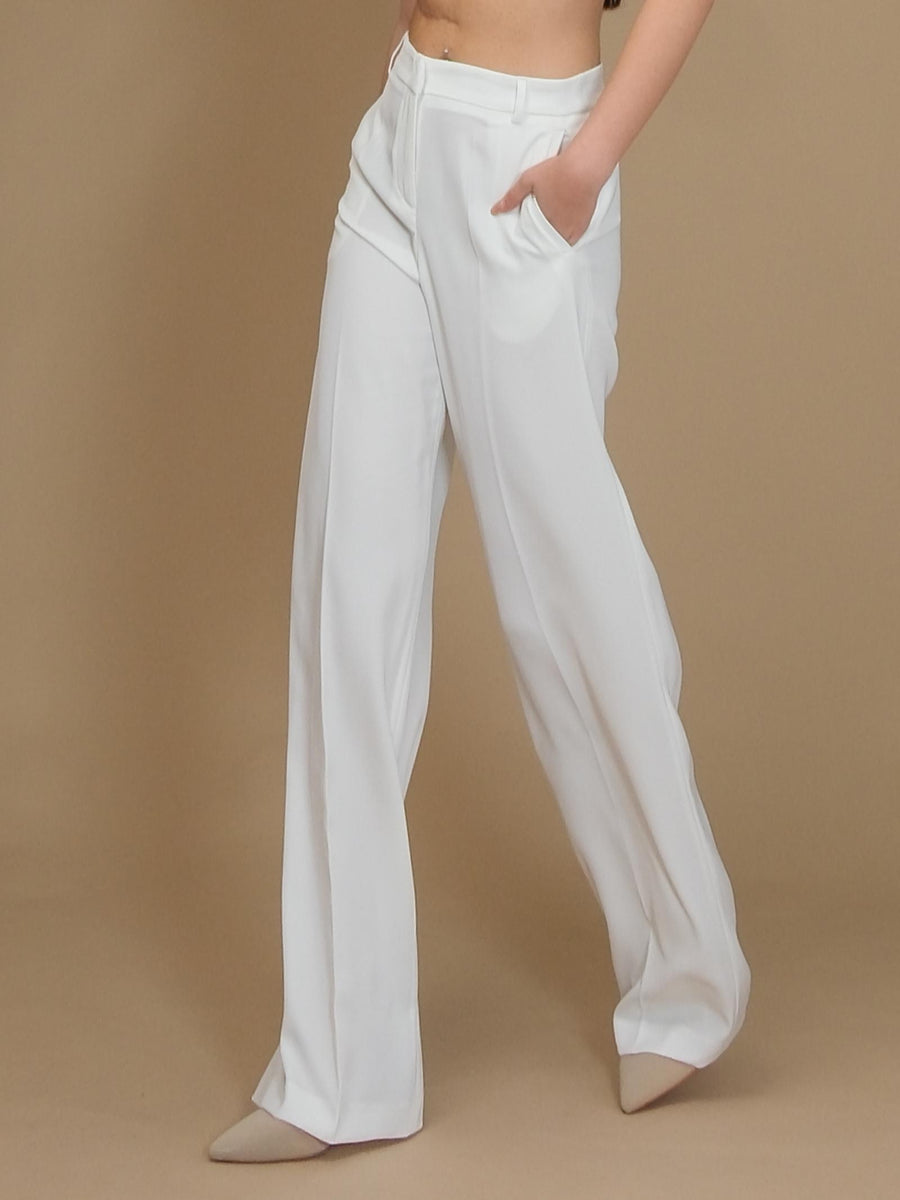 Pantalone "agata" Silence Limited bianco a palazzo SD2028 White Silence Limited 