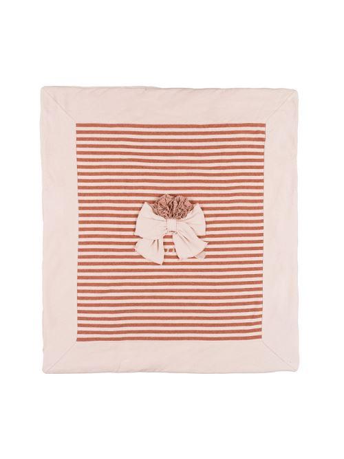 Coperta Nanan rosa con righe e fiocco centrale I24448 R Nanan 