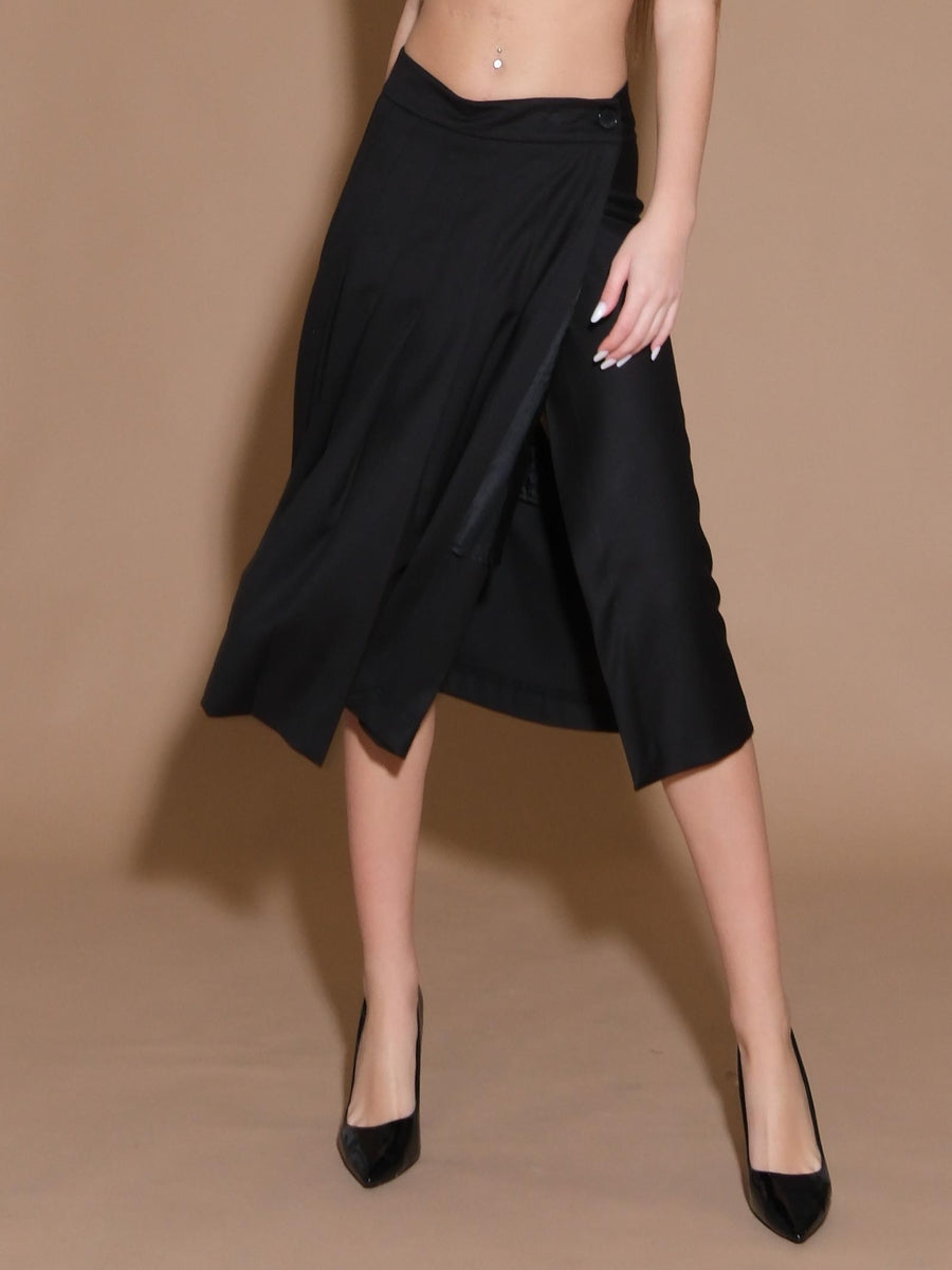 Gonna midi nera a pieghe TR1339 NERO Vicolo 