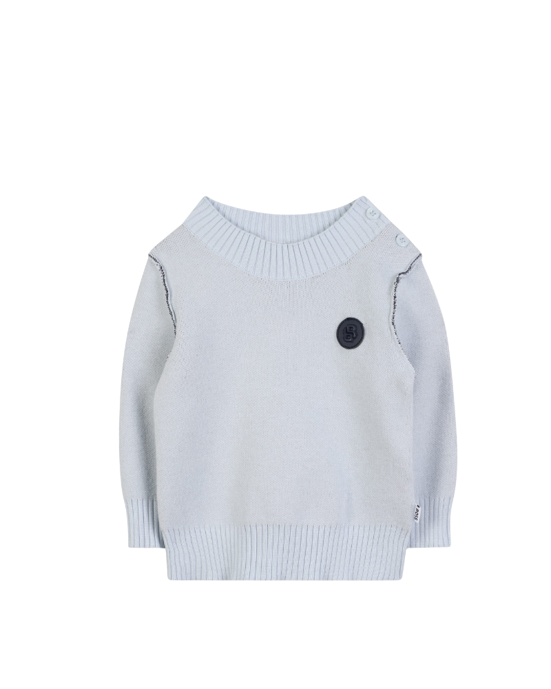 Maglioncino Boss grigio con logo iconico sul petto J52452 791 Boss 