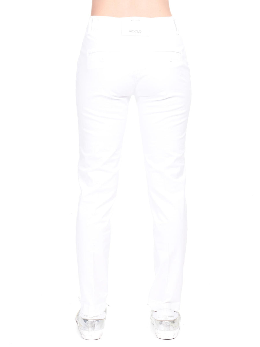 Pantalone a sigaretta bianco DH0138 BIA Vicolo 