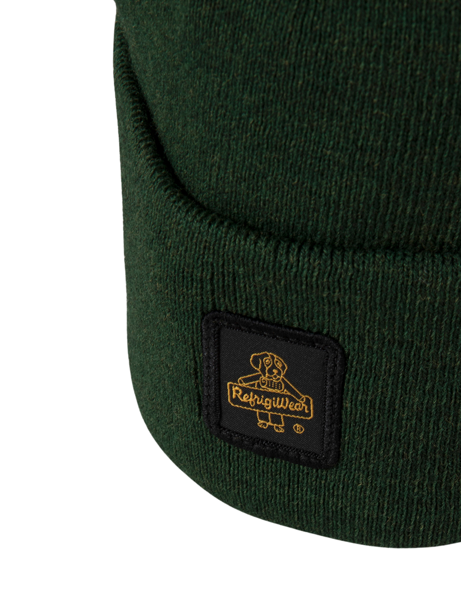 Cappello Refrigiwear verde con risvolto e logo frontale B31908MA9083 E03350 Refrigiwear 