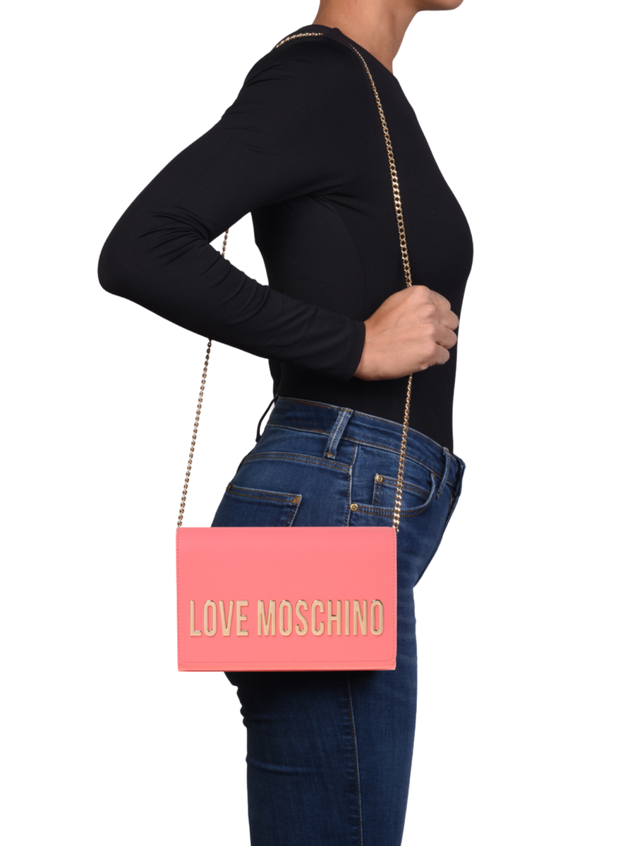 Borsa a tracolla Love Moschino pesca con catena dorata e logo in rilievo JC4103PP1M 464 Love Moschino 