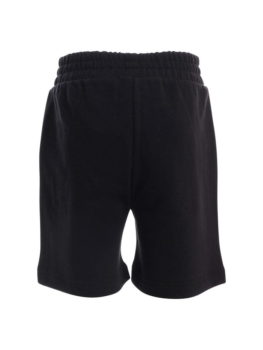 Shorts Moschino neri con stampa logo lettering ripetuto HUQ028 60100 Moschino 