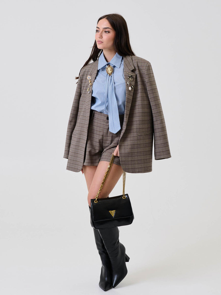 Shorts a quadri Vicolo marrone TF1288 MARRONE Vicolo 