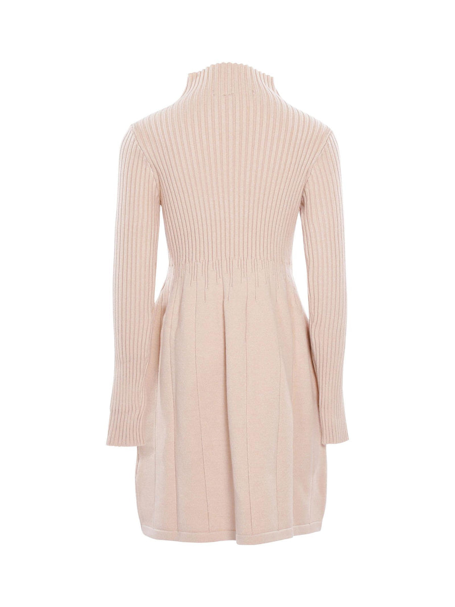 Abito bambina Manila Grace a coste beige mezzocollo MFJF24A069 BEIGE Manila Grace 