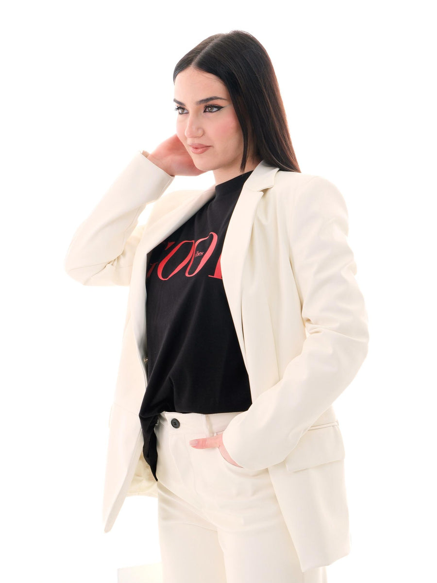 Giacca monopetto Vicolo burro in ecopelle TD0250 BURRO Vicolo 