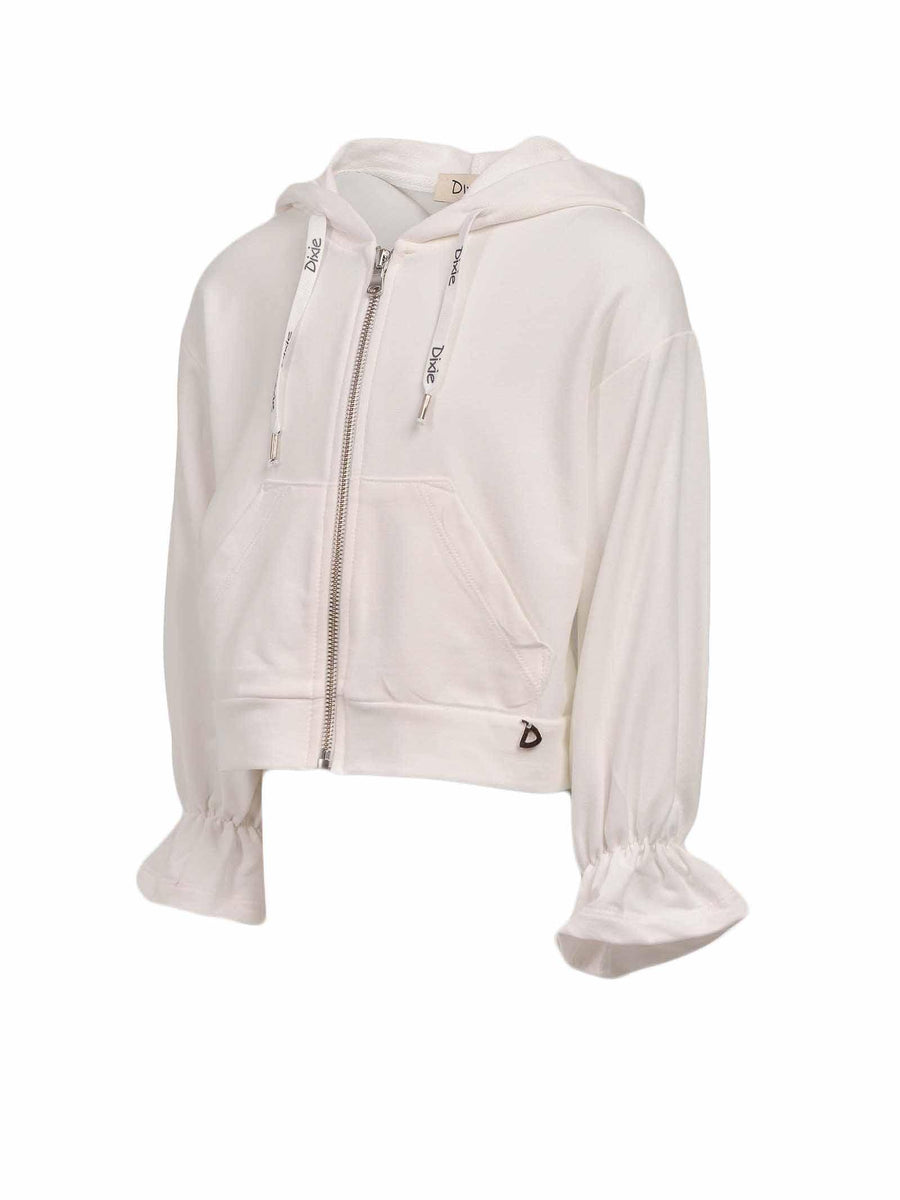 Felpa bianca con cappuccio LK20042G39 3102 Dixie Kids 