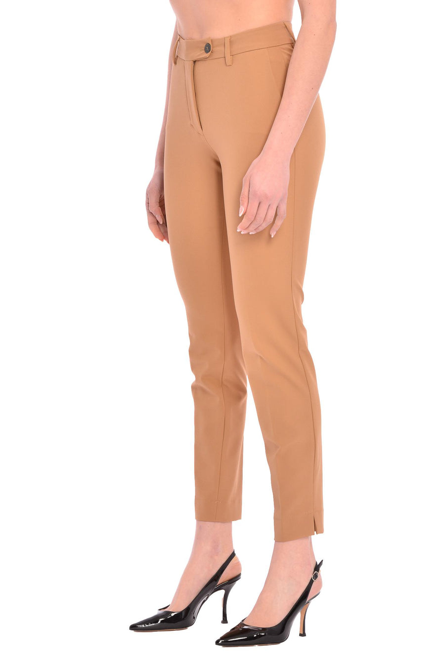 Pantalone beige tk america JANIS3759 NUDE RAYURES NOIR 