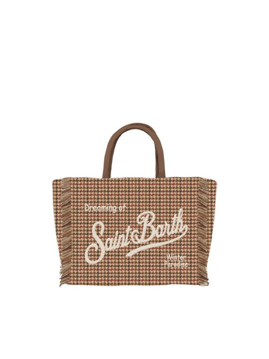 Borsa Vanity mini "Soft 45 emb" Saint Barth marrone pied de poule VAMI023 00282I MC2 SAINT BARTH 