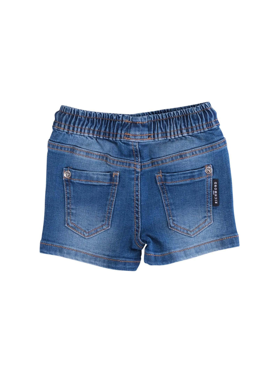 Shorts John Richmond blu con stampa logo multicolor RIP25048BE DENIM BLUE John Richmond 