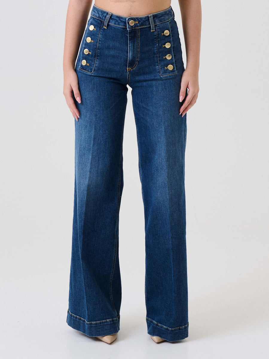 Jeans "Giudith" Vicolo blu con bottoni DF5076 DNM Vicolo 