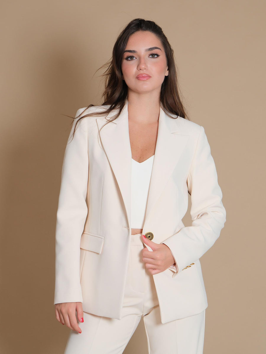 Giacca Afrodite Silence Limited monopetto bianca SD5020CREPE MILK Silence Limited 