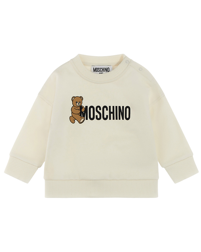 Felpa Moschino panna con orsetto e logo M8F03Q 10063 Moschino 
