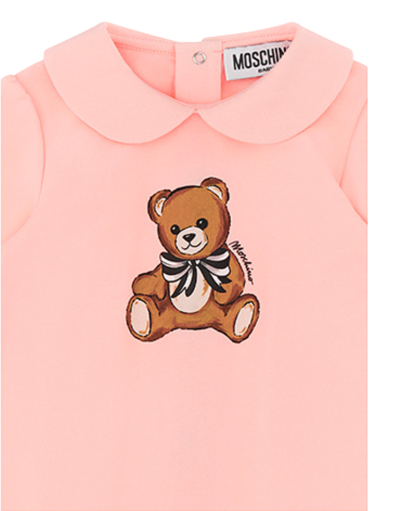 Tutina Moschino rosa con orsetto frontale MDT01A 50209 Moschino 