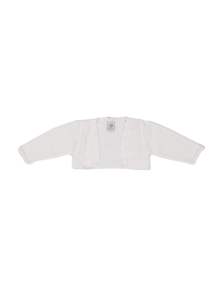 Cardigan bianco con ricamo EG32645 C2 Marlù 