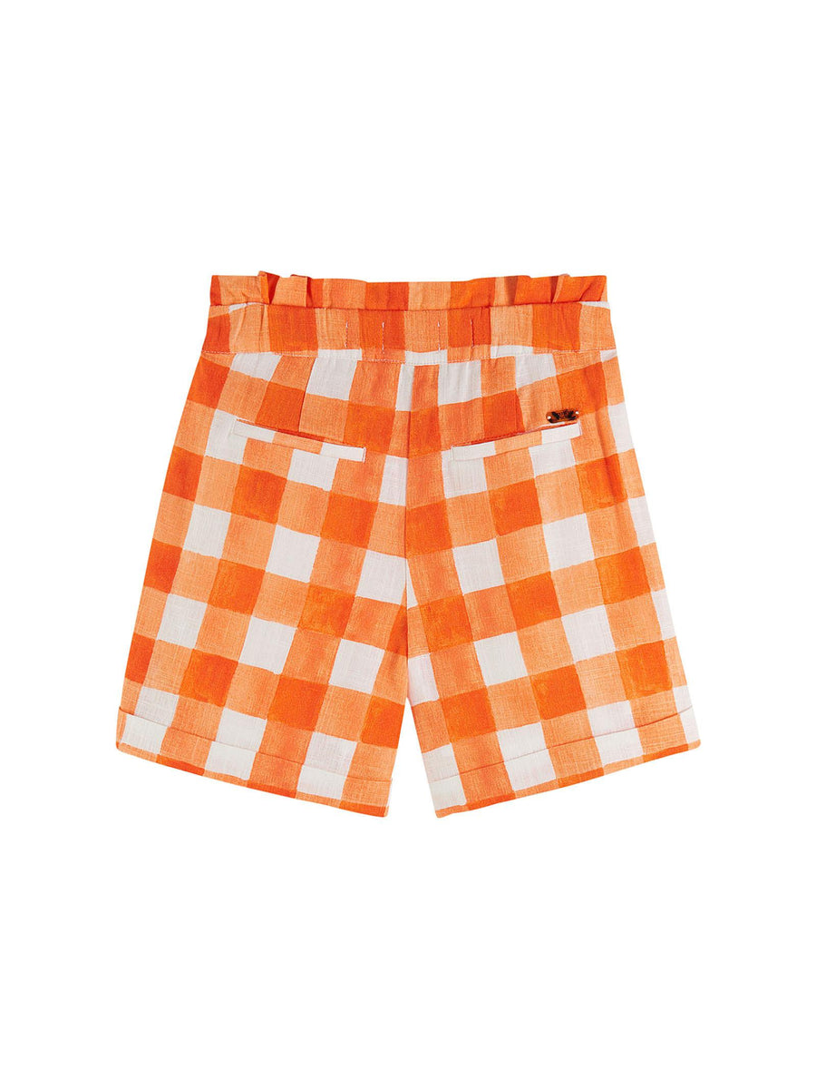 Shorts a quadri arancio e bianco 170706 5534 Scotch & Soda 