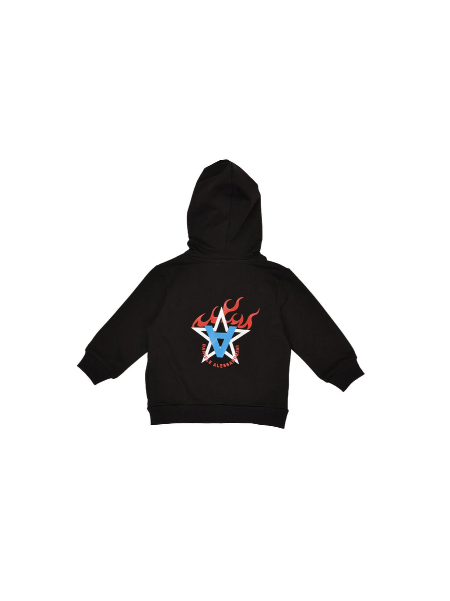 Felpa nera fire full zip F0717 BLK Alessandrini 