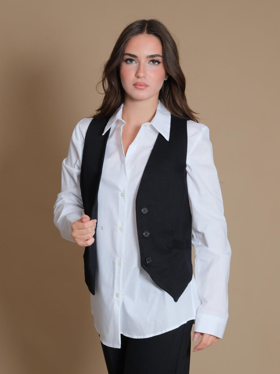 Gilet Vicolo morbido denim nero TS0582 NERO Vicolo 