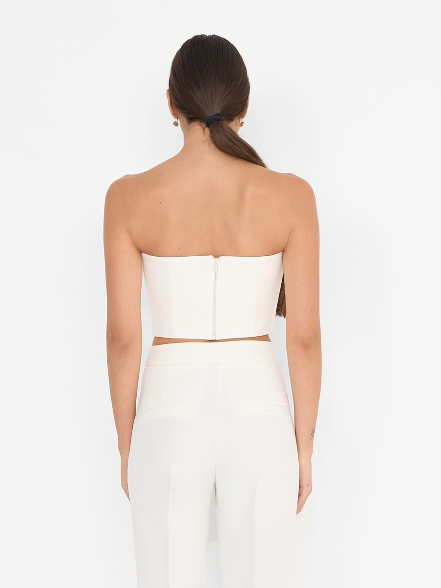 Top a cuore Silence Limited bianco latte semi steccato NP1019BASIC MILK Silence Limited 