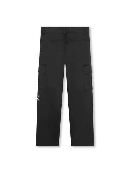 Pantalone Boss nero fit affussolato in twill J51141 09B Boss 
