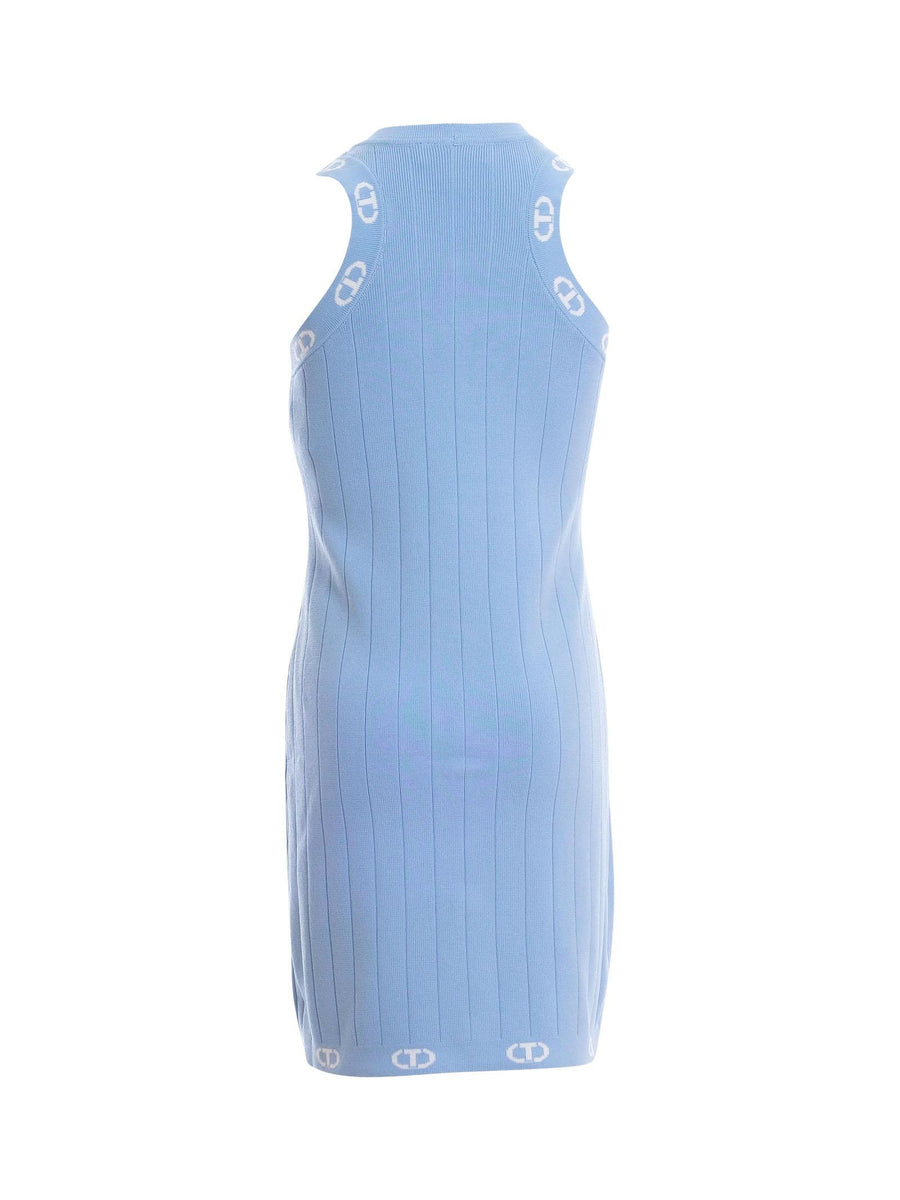 Abito smanicato Twinset azzurro con bordi logati 251GJ3QW5 12297 Twinset 