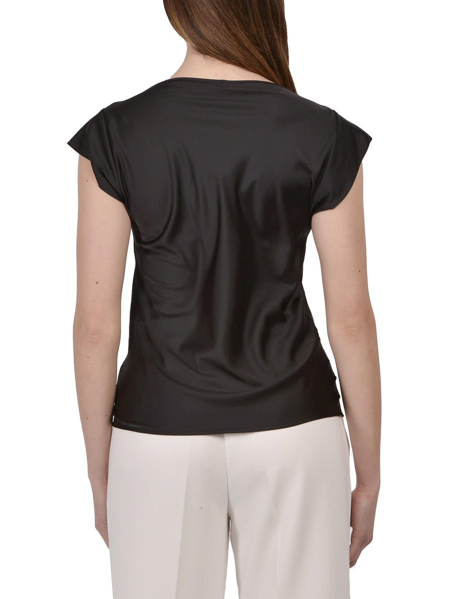 T-shirt nera in satin RFD1DAT NERO Imperial 