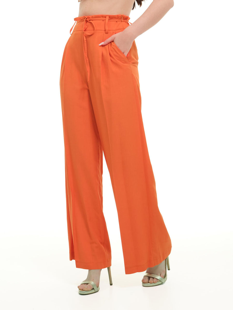 Pantalone a pighe Vicolo arancione con coulisse in vita TD1734 DU69 Vicolo 