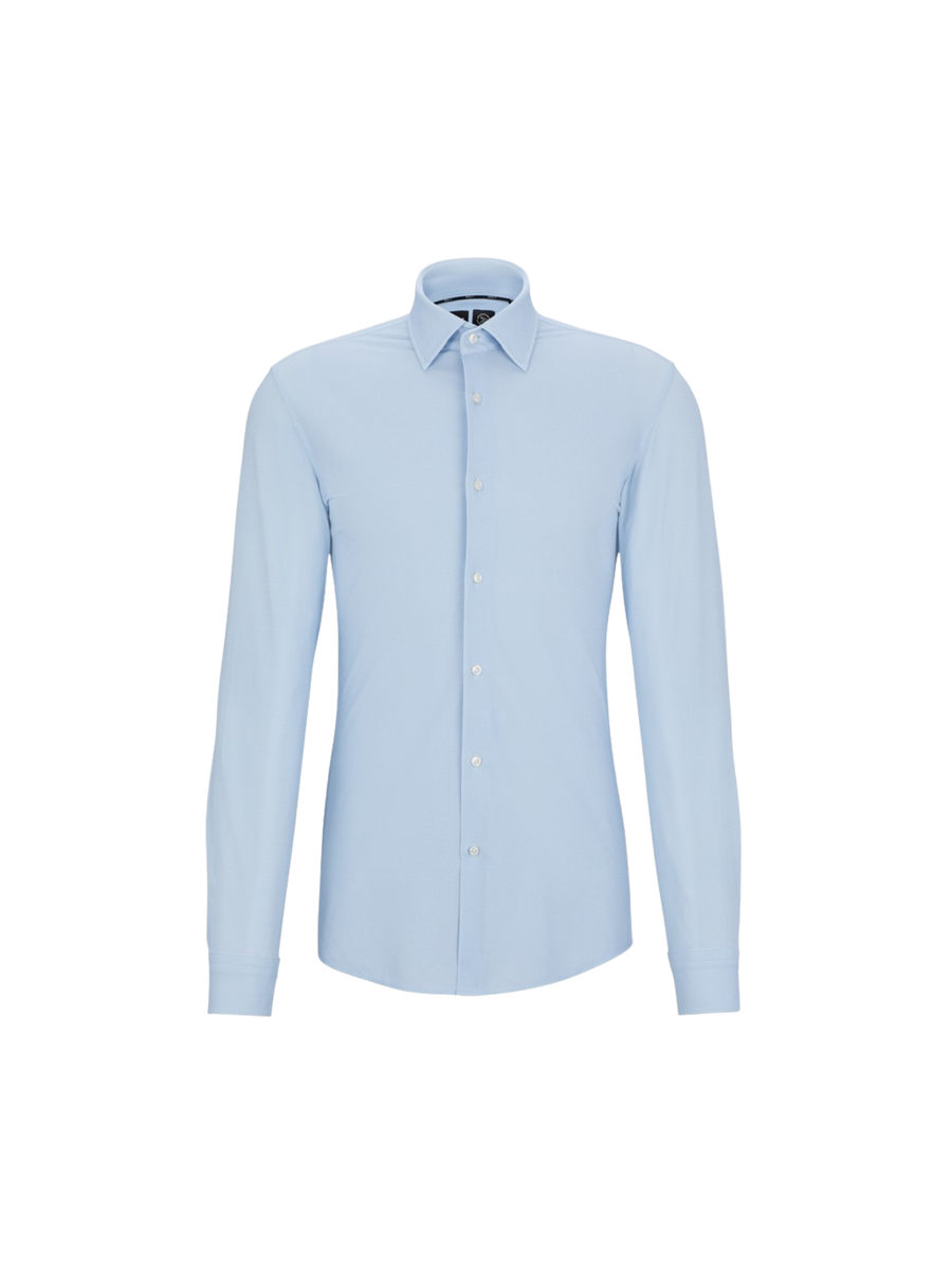 Camicia slim fit in tessuto performante stretch azzurro 50513462 450 Boss 