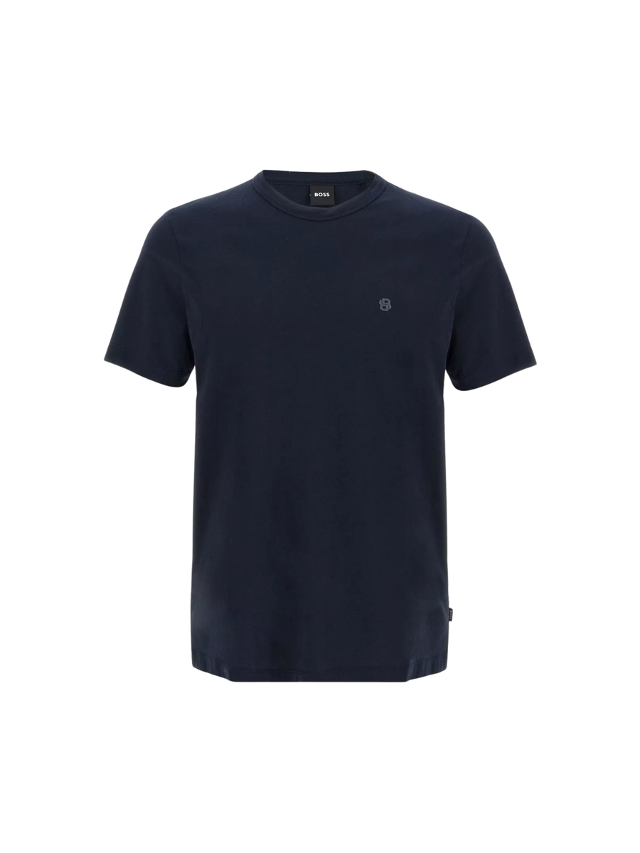 T-Shirt Boss blu navy con logo double in rilievo 50539831 404 Boss 