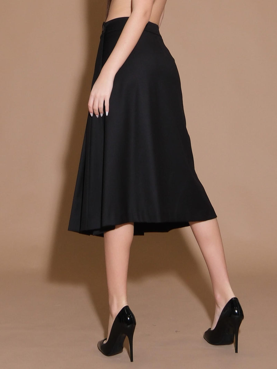 Gonna midi nera a pieghe TR1339 NERO Vicolo 