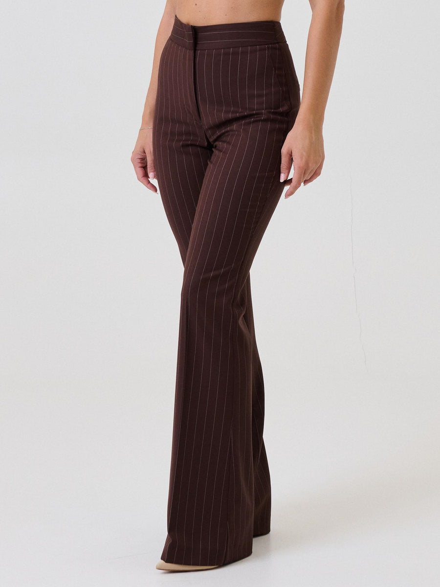 Pantalone flare Silence Limited marrone a righe NP2003G BROWN Silence Limited 