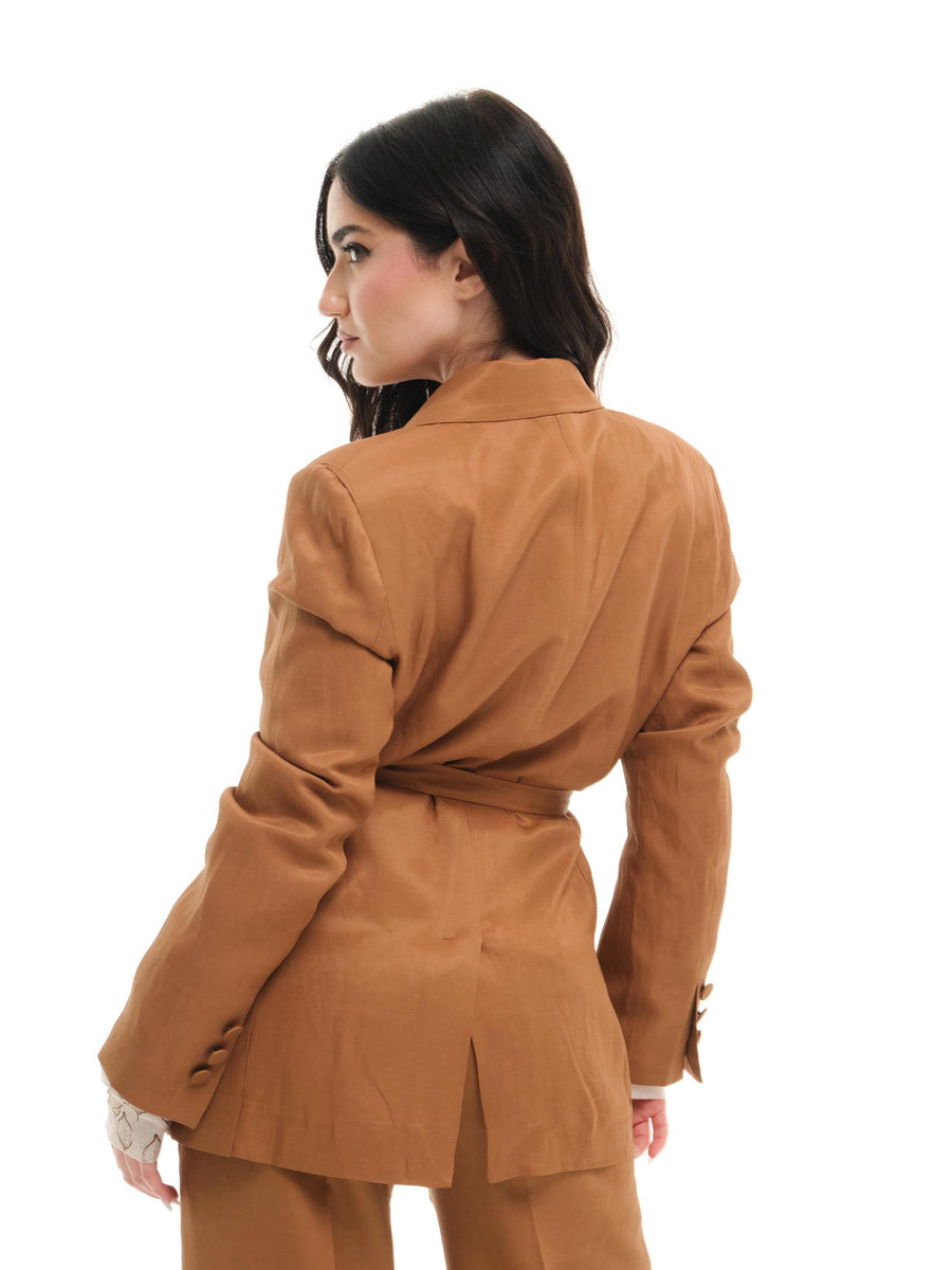 Blazer Vicolo marrone con cintura TD1544 MARRONE Vicolo 
