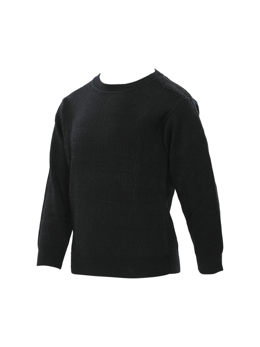 Maglioncino nero con logo lettering nero all over HTW00JLHE58 86195 Moschino 