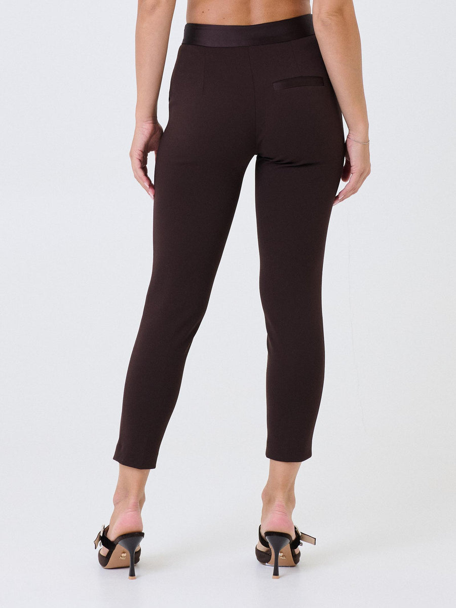 Pantalone slim Imperial moro con fascia in raso in vita PVN2KAW MORO Imperial 