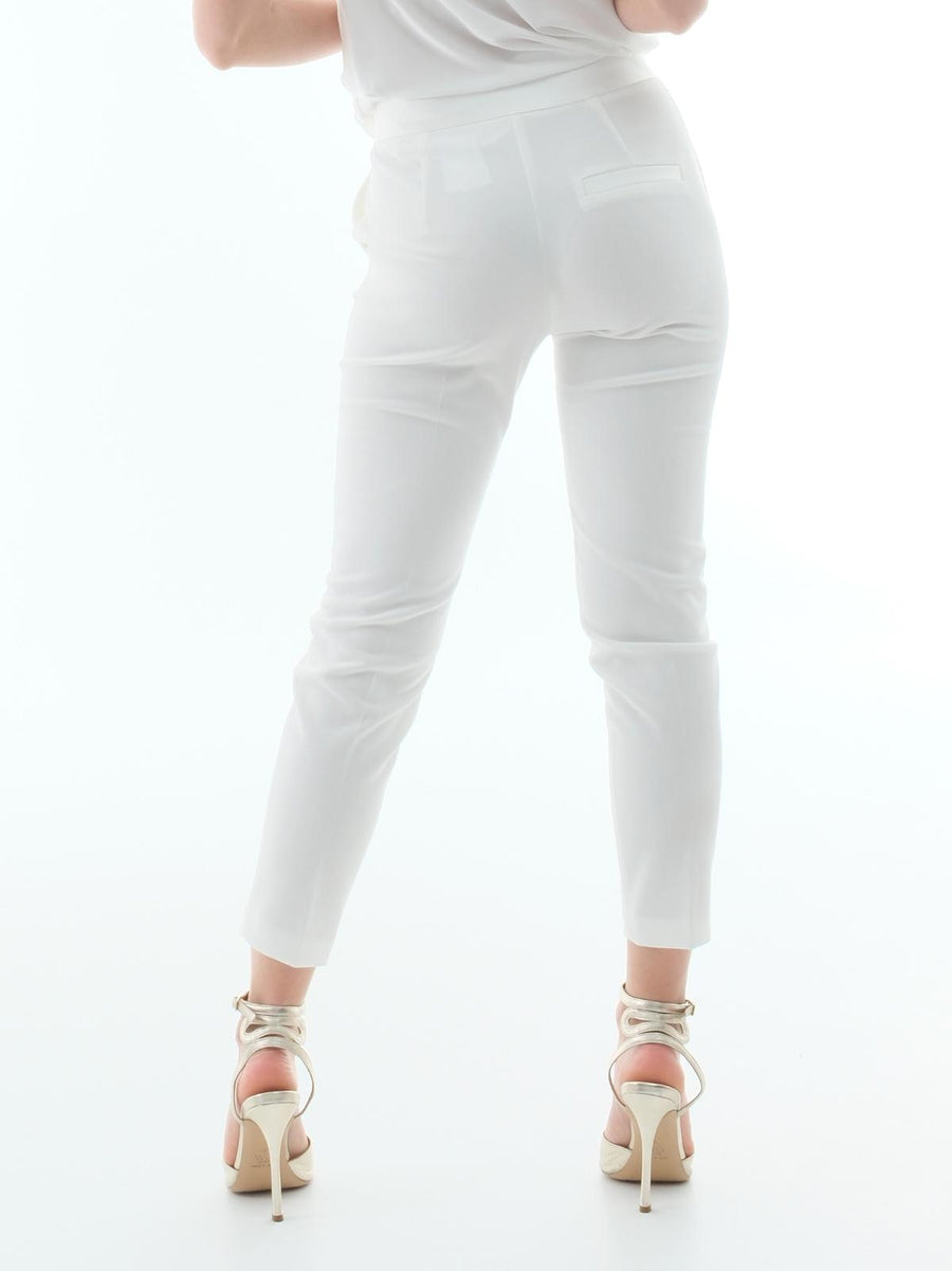 Pantalone Imperial bianco con fascia in raso in vita PVN2JAW LATTE Imperial 