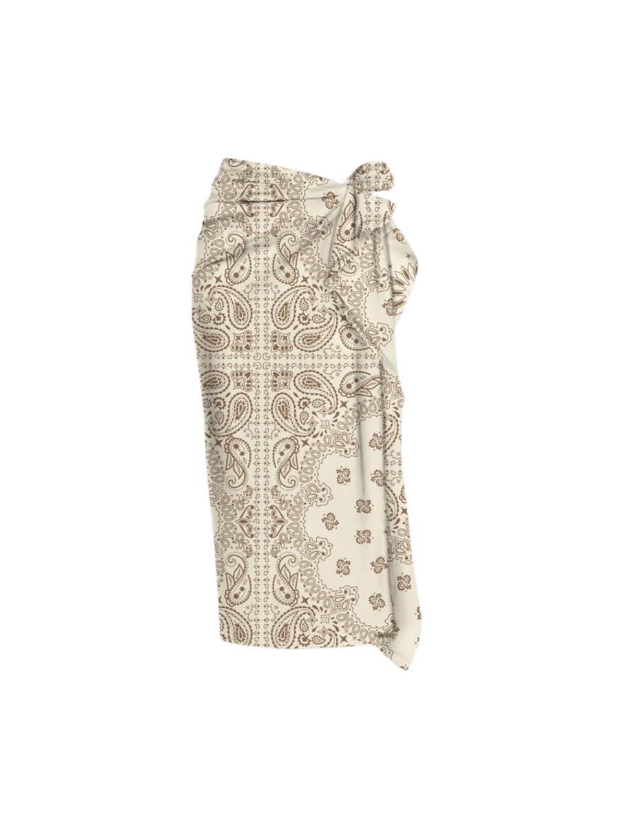 Pareo Saint Barth beige stampa bandana e nodo laterale OAS001 05449H MC2 SAINT BARTH 