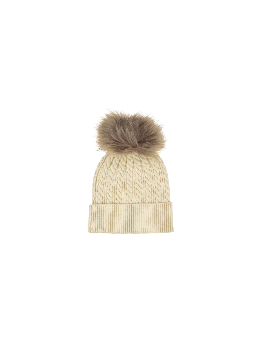 Cappello intrecciato Refrigiwear burro con pompon RG1462 BURRO Refrigiwear 