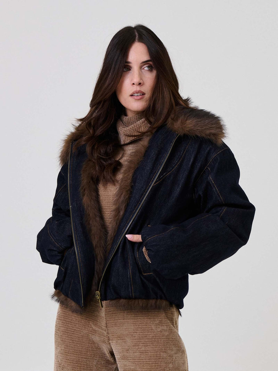 Bomber in denim raw Vicolo double face TF0080 DNM Vicolo 