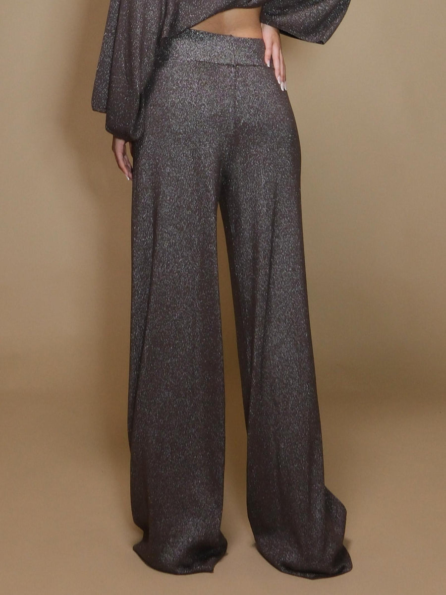 Pantaloni Armoire in maglia lurex marrone R1896L MARRONE Armoire 