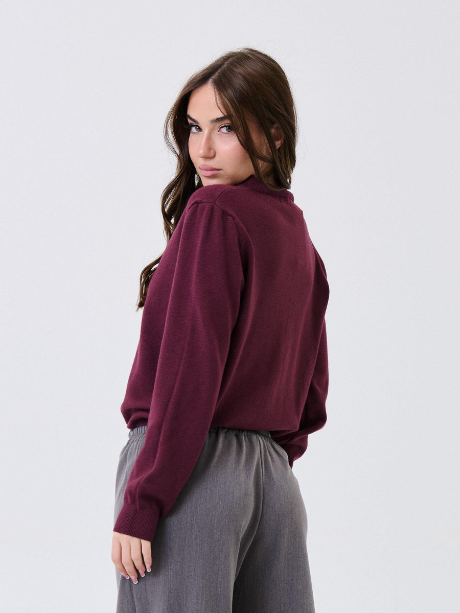 Cardigan Armoire bordeaux con bottoni gioiello IT1615 MAROON Armoire 