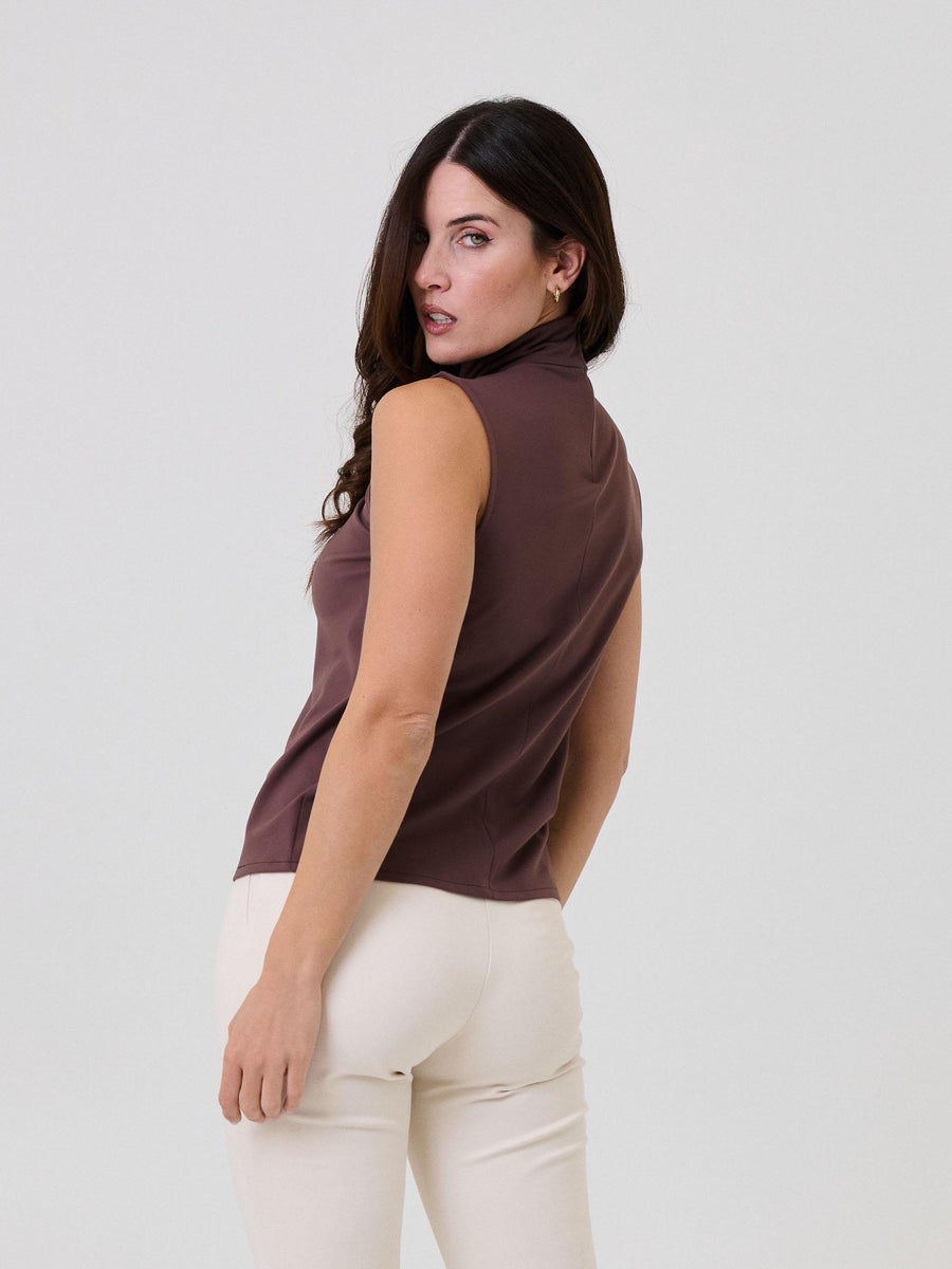 Top a portafoglio Silence Limited marrone con drappeggio SLMA008 MAROON Silence Limited 
