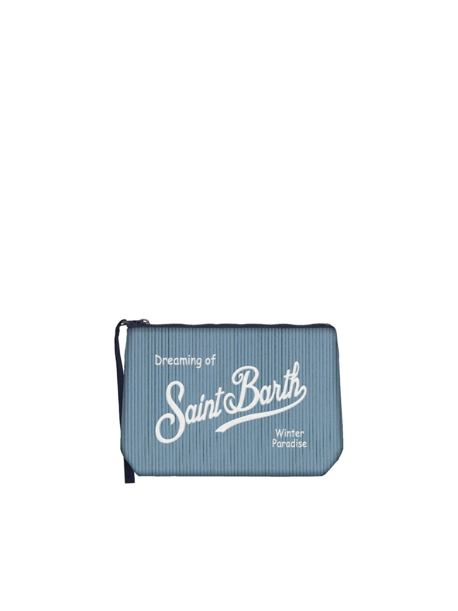 Pochette Aline "18 emb" Saint Barth azzurra a costine ALI0024 00299I MC2 SAINT BARTH 