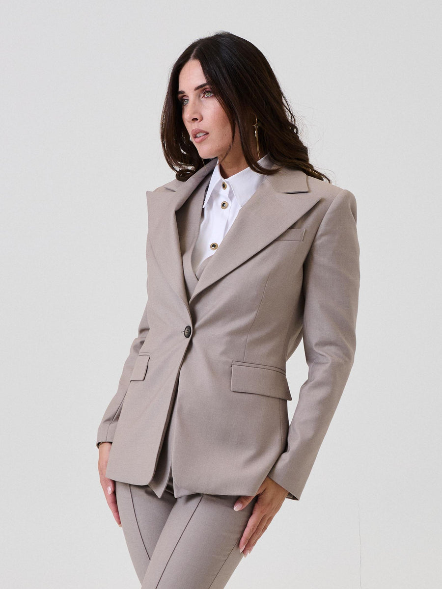 Blazer monopetto "Wolf" Bohemian Vì  taupe SDBO5015 TAUPE Bohemian V 