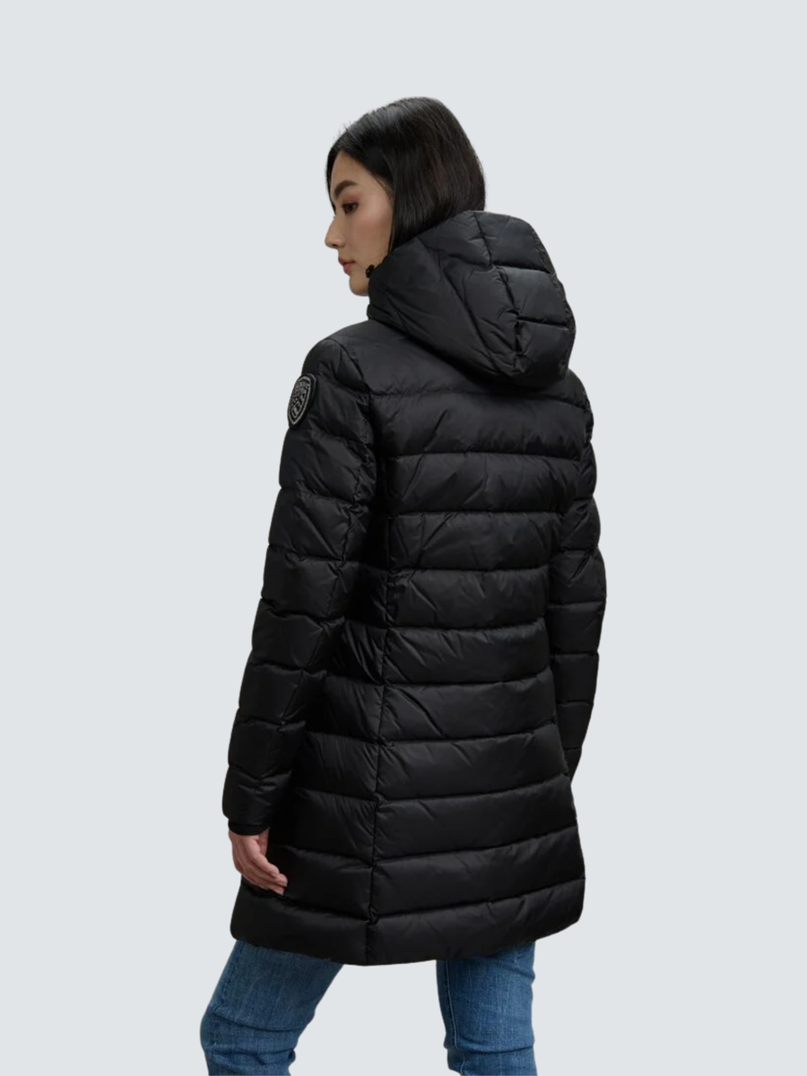 Giubbino lungo a righe "Agnes" Blauer nero BLDK03102 999EI Blauer 