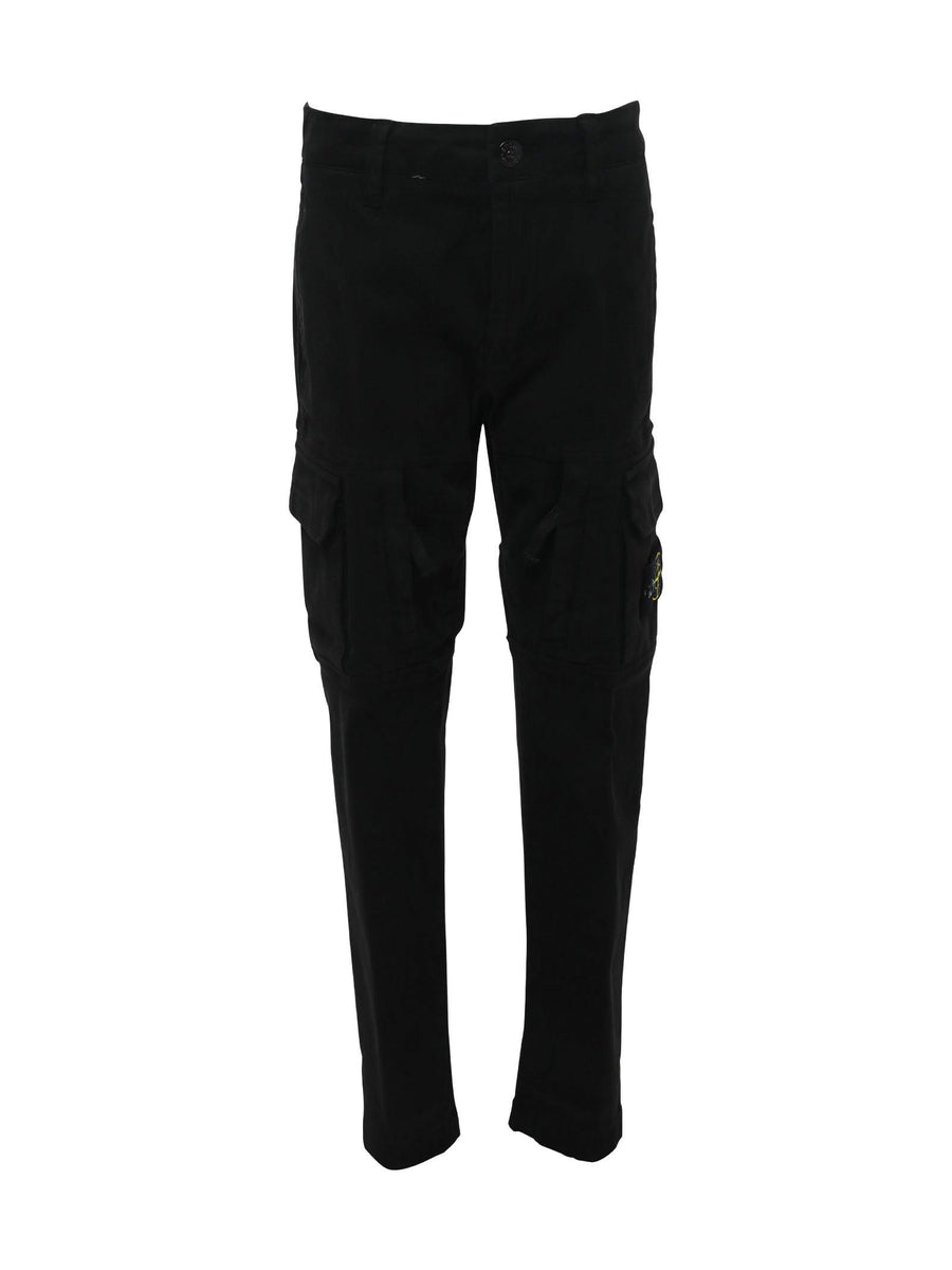 Pantalone cargo in velluto nero 771630214 V0029 Stone Island 