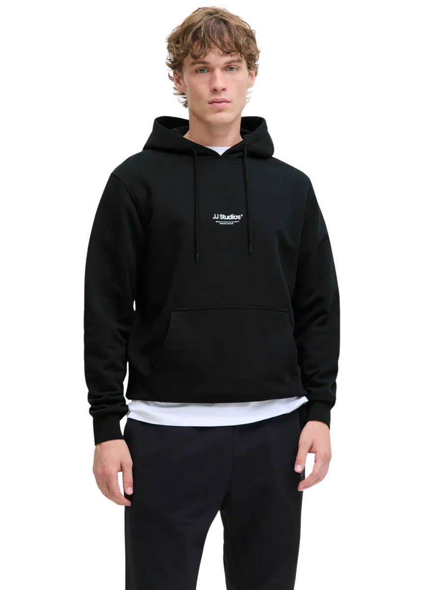 Felpa con cappuccio Jack & Jones nera 12278789 Black Jack & Jones 